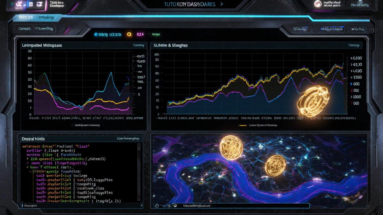 Developer dashboard with memory usage dropping and pathlib paths flowing like rivers.