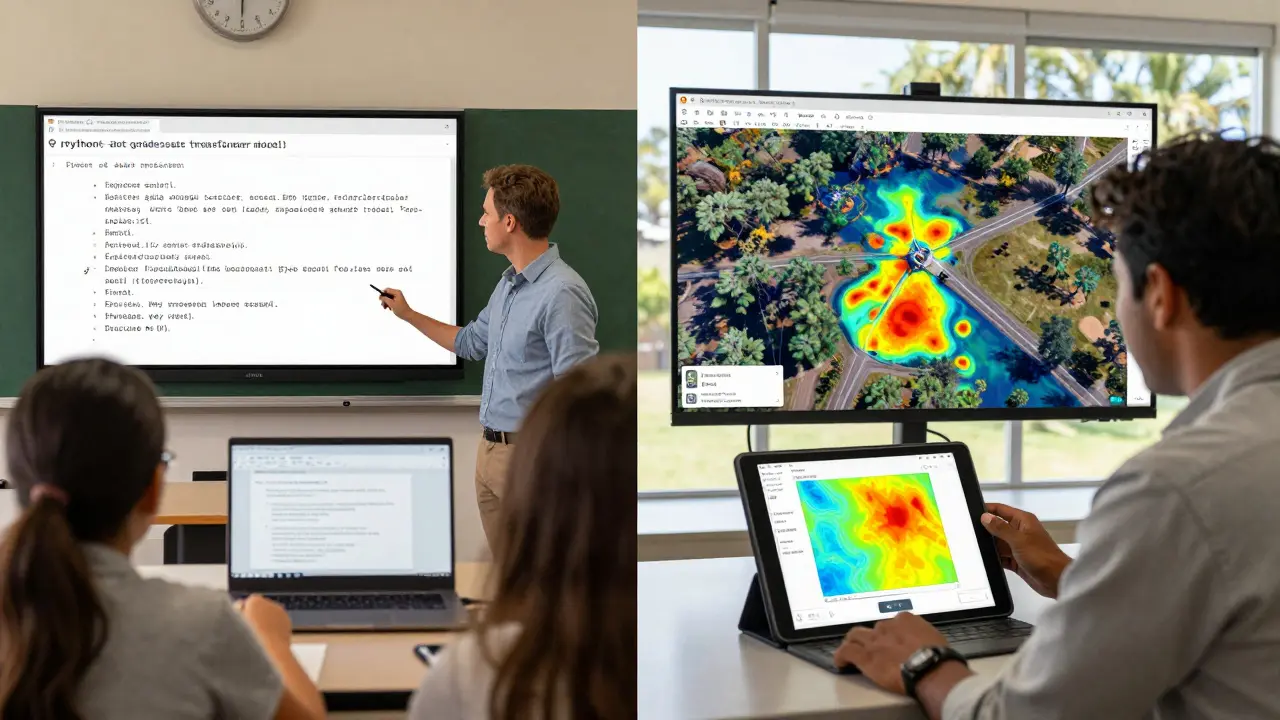 A teacher and farmer using Python-powered AI tools in classrooms and fields to solve real problems.