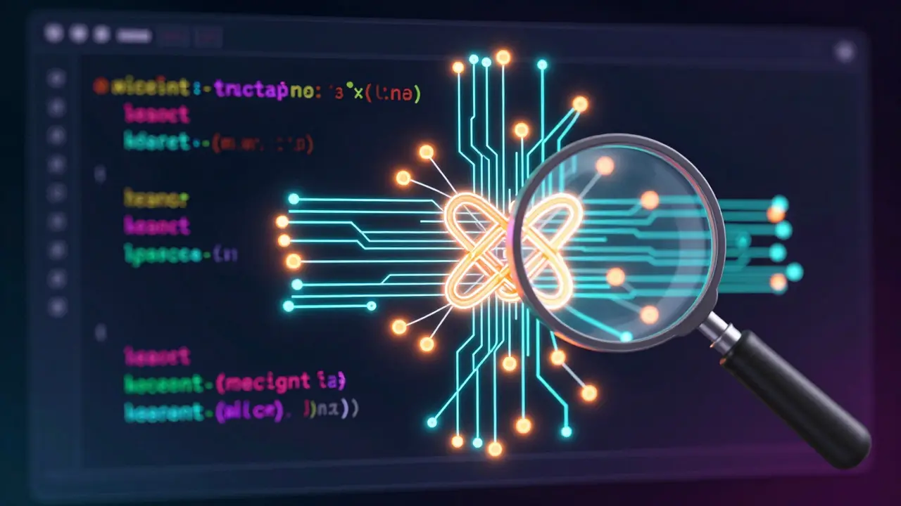 Abstract visualization of code debugging with breakpoints