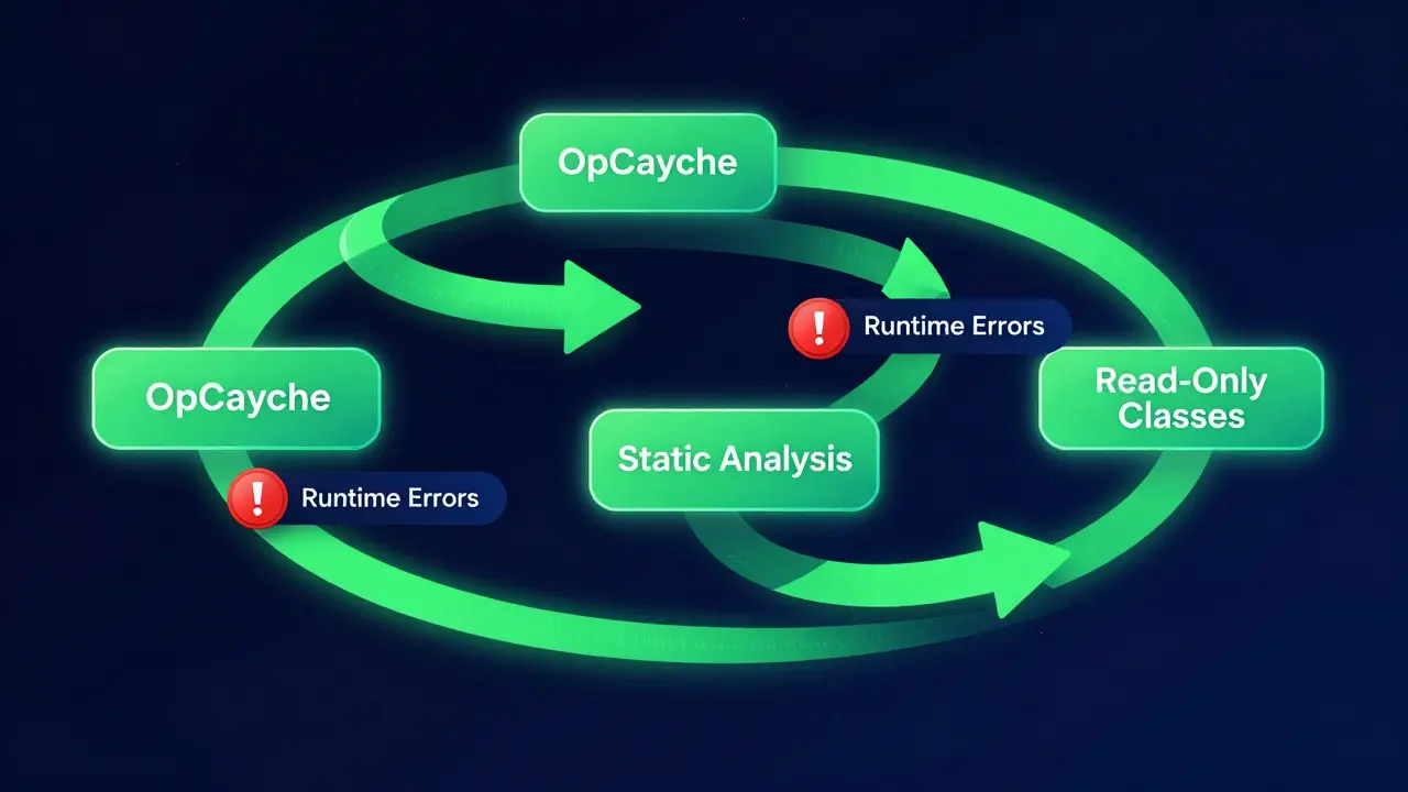 Abstract diagram of optimized PHP workflow